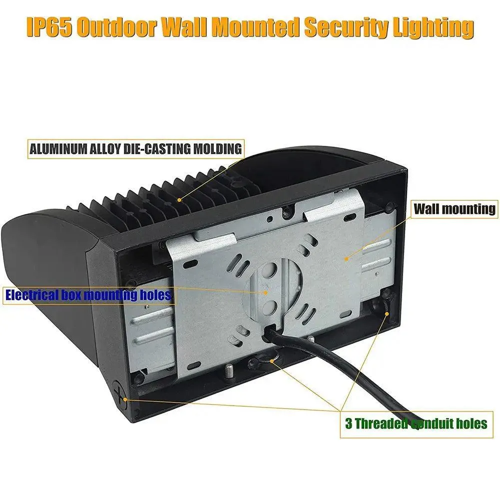 120W LED Wall Pack Rotatable Adjustable Wall Lights 16200lm 5000K LED Wall Pack Lights IP65 UL Listed Commercial Wall Pack Lighting Fixture