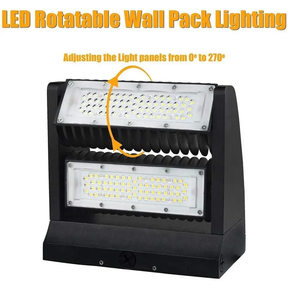 120W LED Wall Pack Rotatable Adjustable Wall Lights 16200lm 5000K LED Wall Pack Lights IP65 UL Listed Commercial Wall Pack Lighting Fixture