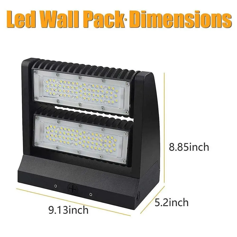 120W LED Wall Pack Rotatable Adjustable Wall Lights 16200lm 5000K LED Wall Pack Lights IP65 UL Listed Commercial Wall Pack Lighting Fixture