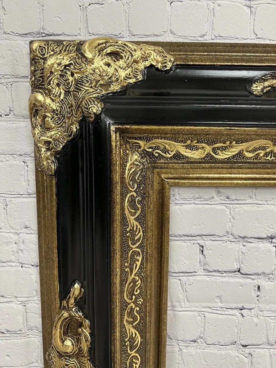 16 x 20 In Stock ready to ship, Baroque colonial Style Frame,black frame,ornate wood frame,canvas frame, custom made frame, gold leaf,