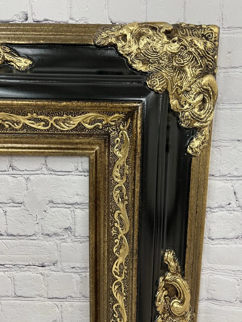 16 x 20 In Stock ready to ship, Baroque colonial Style Frame,black frame,ornate wood frame,canvas frame, custom made frame, gold leaf,