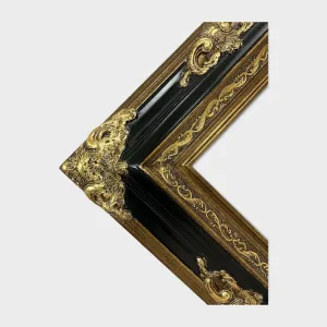 16 x 20 In Stock ready to ship, Baroque colonial Style Frame,black frame,ornate wood frame,canvas frame, custom made frame, gold leaf,