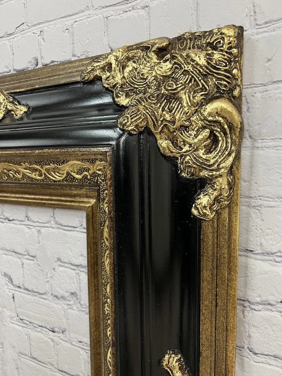 16 x 20 In Stock ready to ship, Baroque colonial Style Frame,black frame,ornate wood frame,canvas frame, custom made frame, gold leaf,