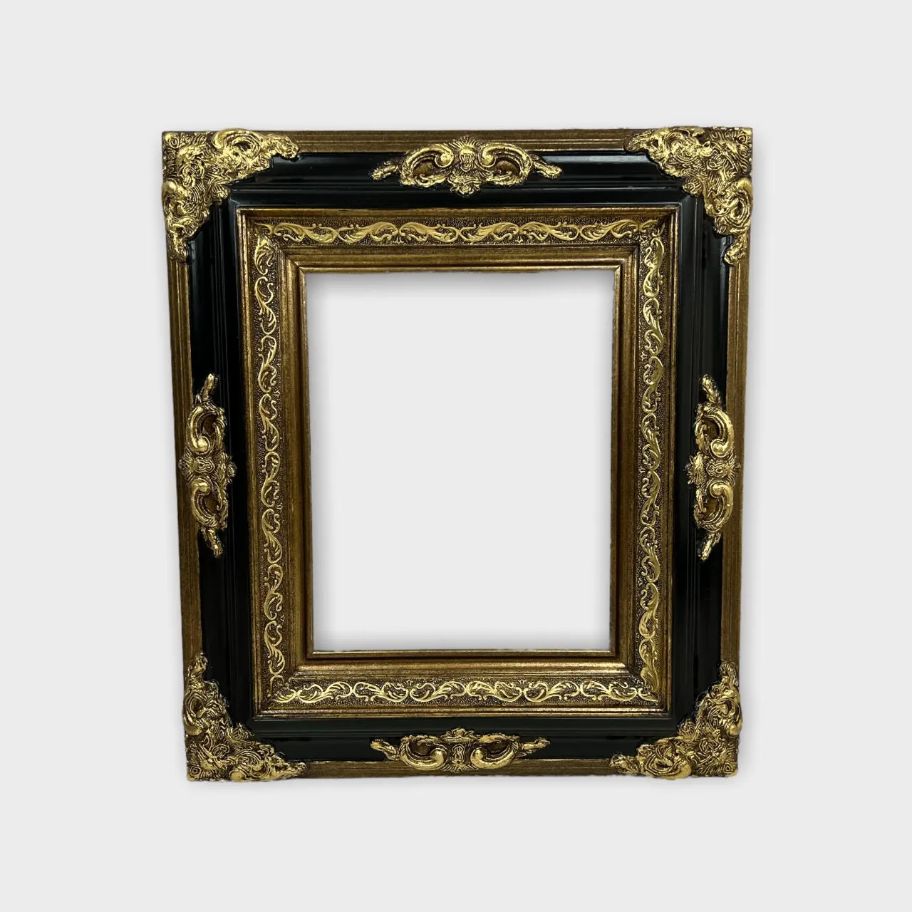 16 x 20 In Stock ready to ship, Baroque colonial Style Frame,black frame,ornate wood frame,canvas frame, custom made frame, gold leaf,