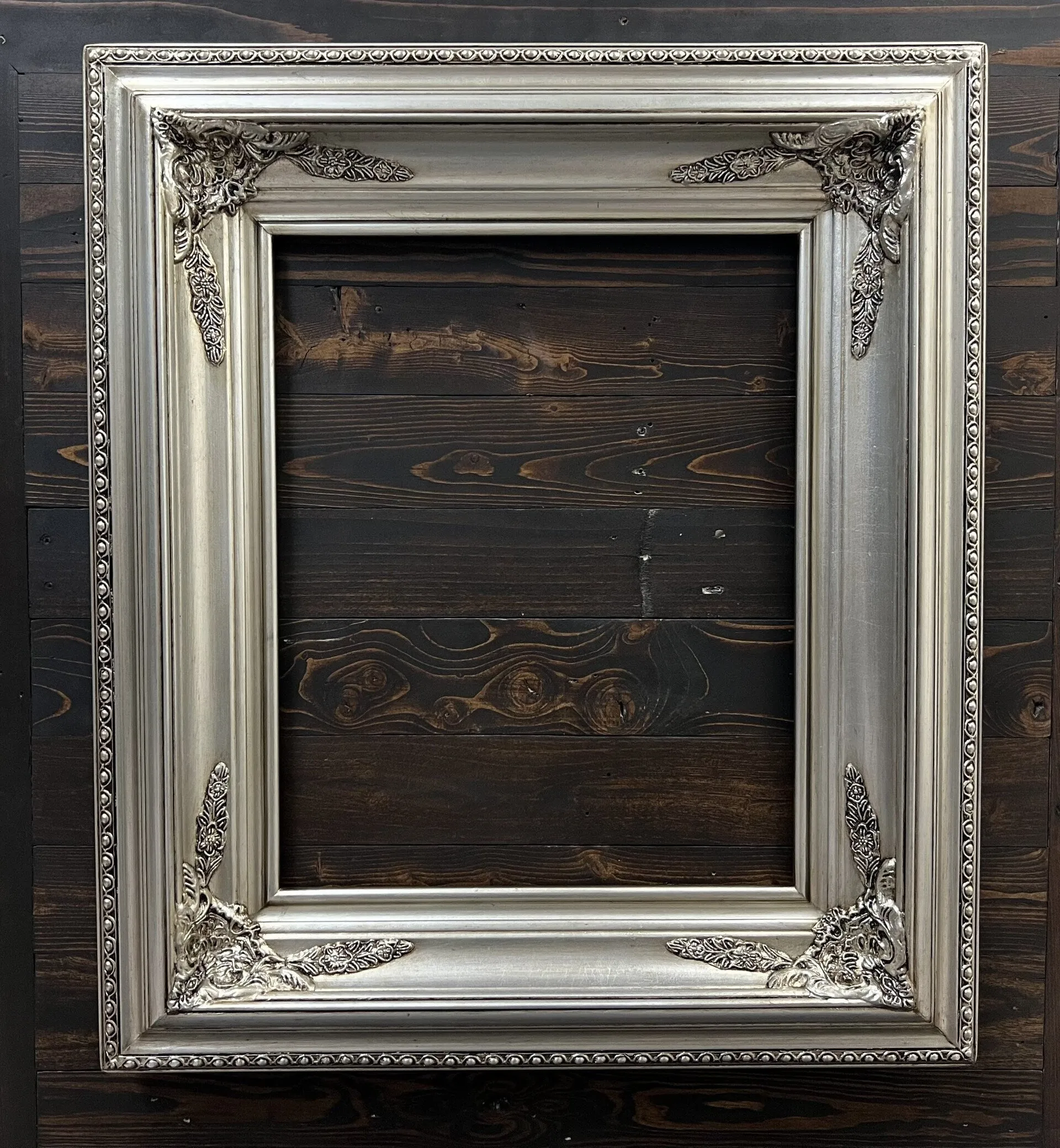 16 x 20 In Stock - Ready to Ship, Classic Victorian Style Wood Picture Frame, ANTIQUE SILVER LEAF finish ,ornate frame,photo frame,canvas