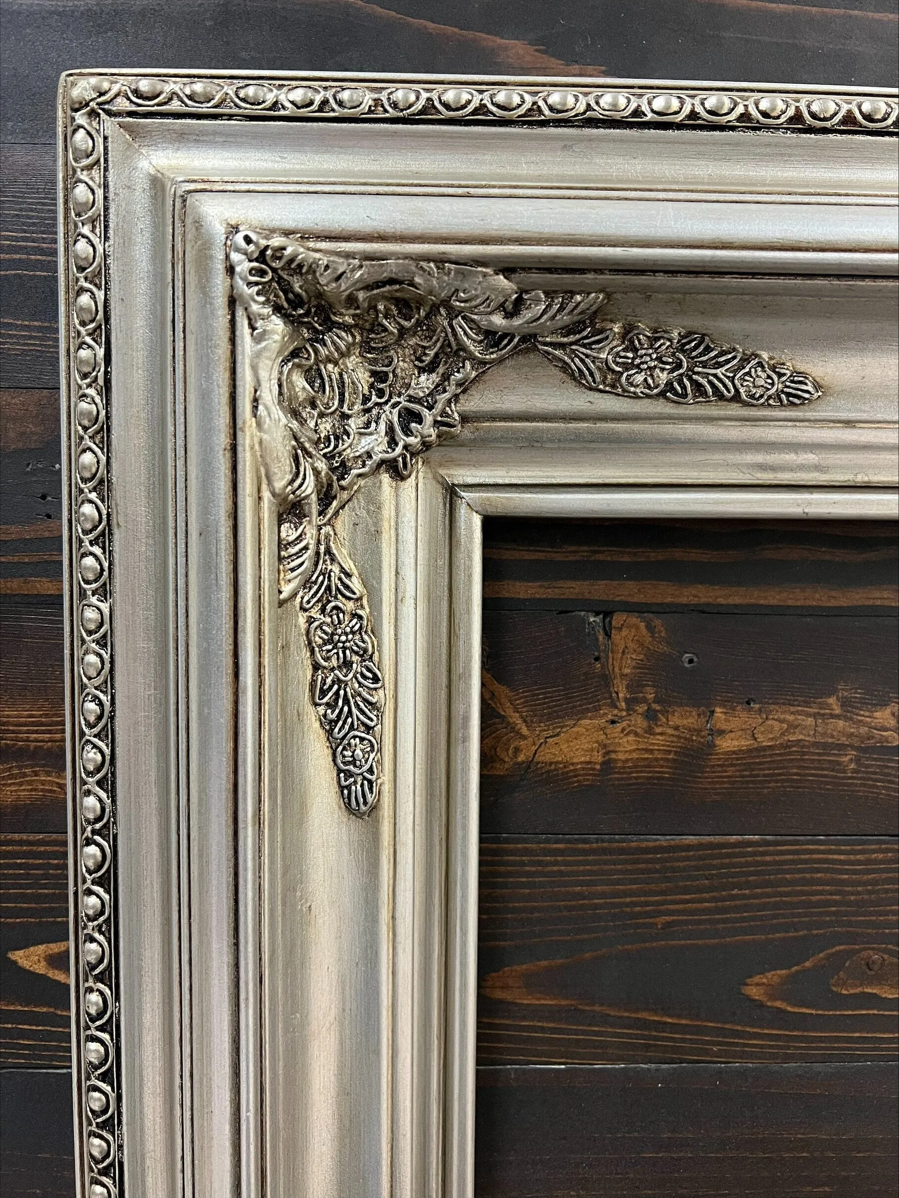16 x 20 In Stock - Ready to Ship, Classic Victorian Style Wood Picture Frame, ANTIQUE SILVER LEAF finish ,ornate frame,photo frame,canvas
