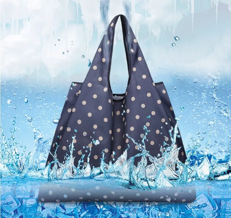 2-Pack Reusable Foldable Grocery Shopping Bags - Waterproof & Spacious Eco Bags