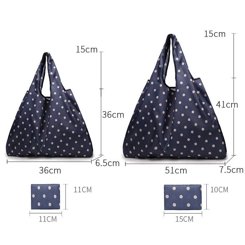 2-Pack Reusable Foldable Grocery Shopping Bags - Waterproof & Spacious Eco Bags