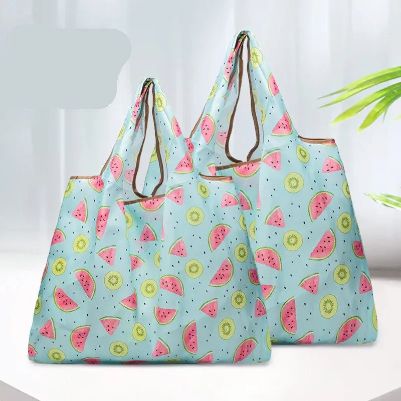 2-Pack Reusable Foldable Grocery Shopping Bags - Waterproof & Spacious Eco Bags
