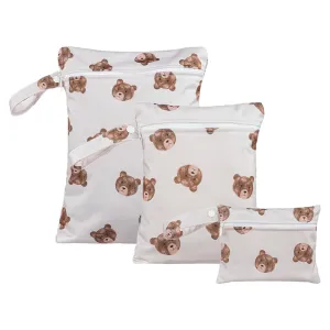 3 Set Wet Bag Storage Bag Zipper Waterproof Washable Travel Bags, Beach, Pool, Gym Bag for Cloth Diaper, Swimsuits & Wet Clothes(HF01)