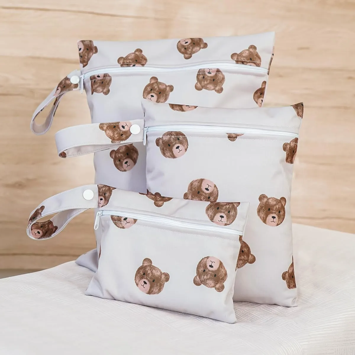 3 Set Wet Bag Storage Bag Zipper Waterproof Washable Travel Bags, Beach, Pool, Gym Bag for Cloth Diaper, Swimsuits & Wet Clothes(HF01)
