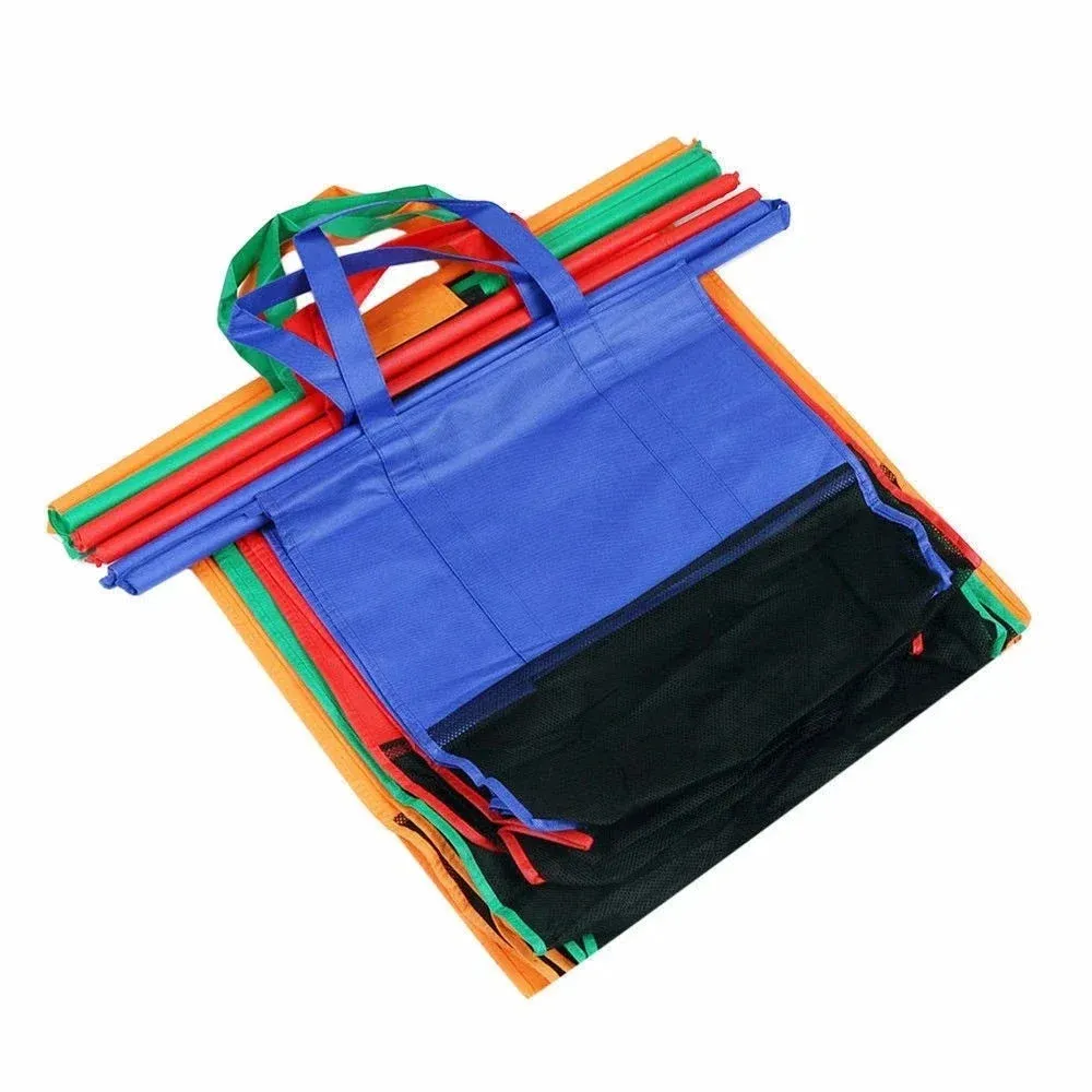 4 PCS Foldable Shopping Cart Bags – Reusable & Eco-Friendly Grocery Totes
