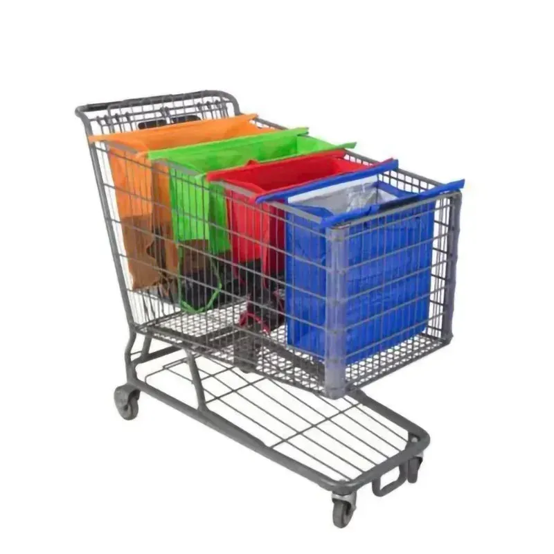 4 PCS Foldable Shopping Cart Bags – Reusable & Eco-Friendly Grocery Totes