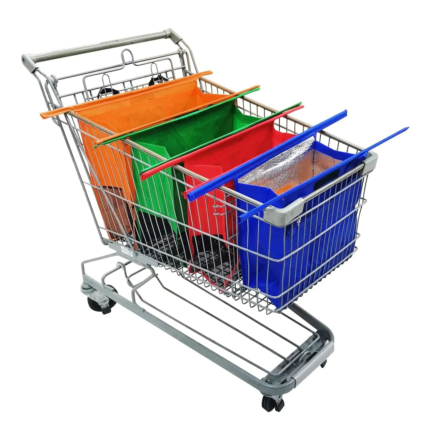 4Pcs/set Foldable Cart Trolley Supermarket Shopping Storage Reusable Bags