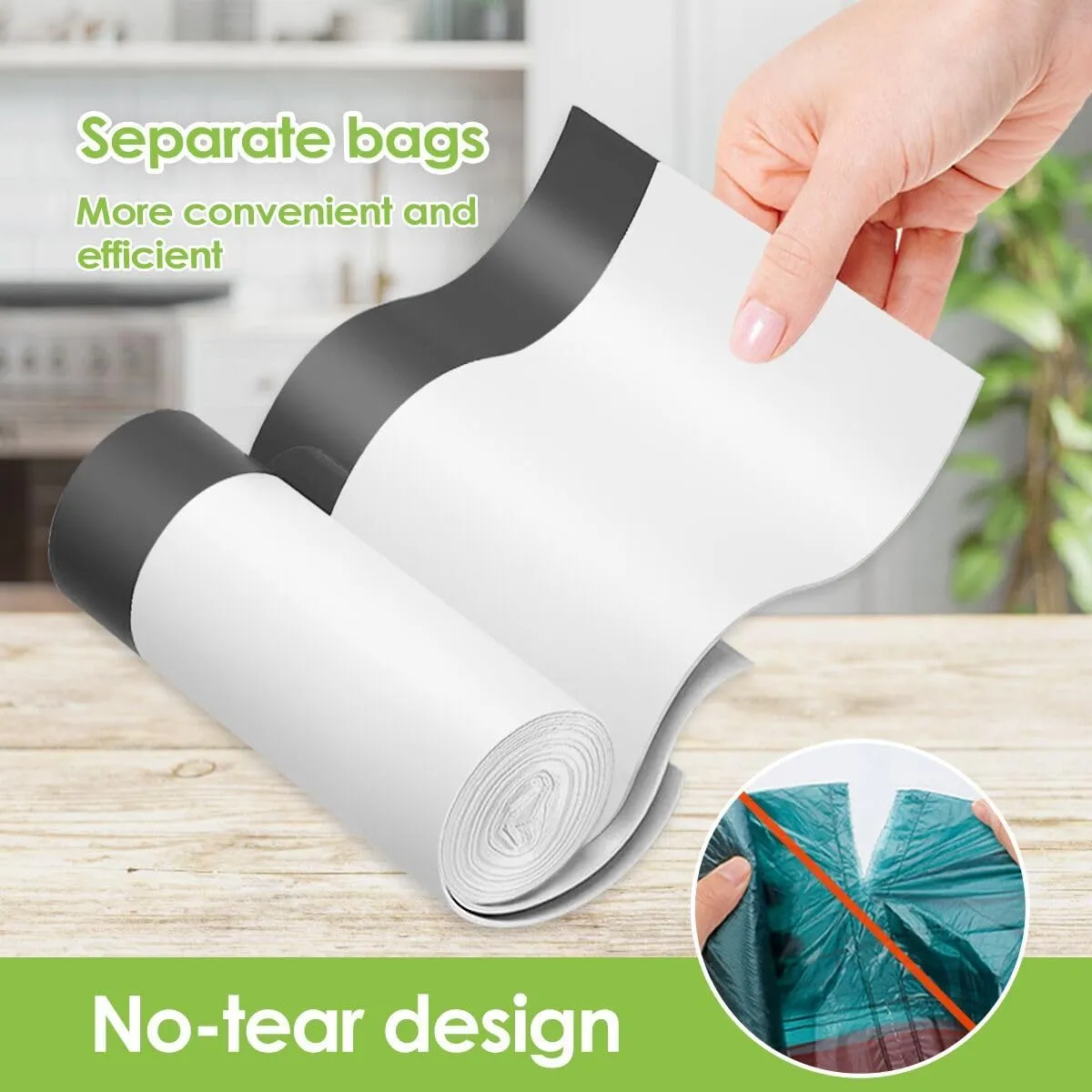 5 Gallon 80 Counts Strong Drawstring Trash Bags Garbage Bags by RayPard, Small Plastic Bags, Trash Can Liners for Home Office Kitchen Bathroom Bedroom, White Waste Basket Liners (White)