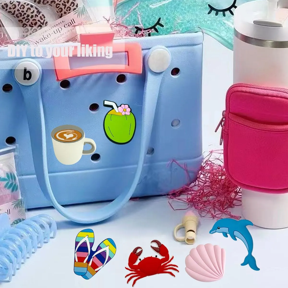 A&H Zier Bogg Bag Accessory Silicone Charms Fade-Resistant 0.5cm Thick Compatible With Most Bogg Bag