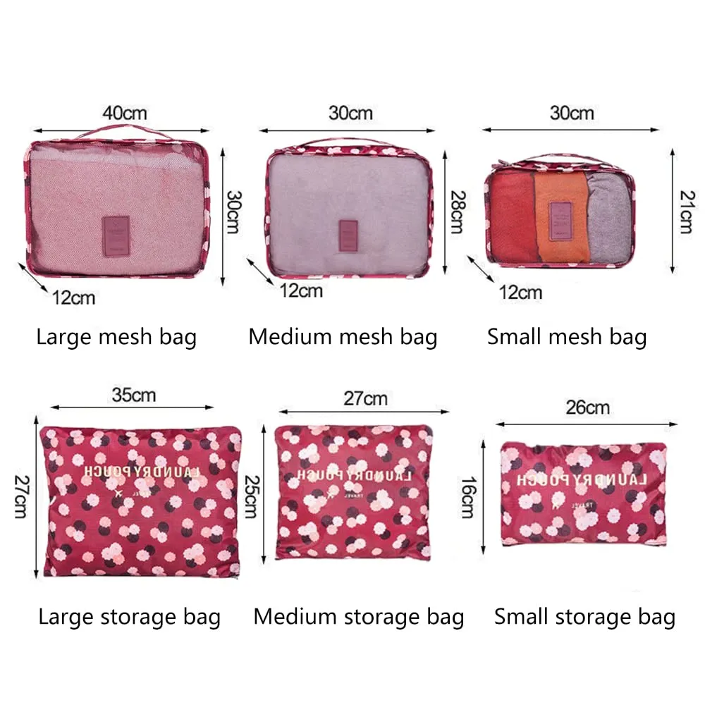 Angeer 12 Pcs Luggage Organiser Set Compression Pouch Packing Cubes Travel Storage Bags Clothes Suitcase (Wine red flowers) Wine Red Flowers