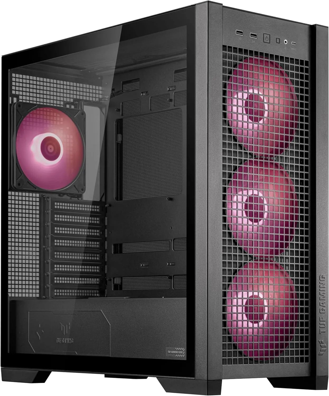 ASUS TUF Gaming GT302 ARGB ATX Mid-Tower Case Four 140 x 28 mm ARGB Fans for high Airflow and Static Pressure, Interchangeable Side Panel, Detachable top Panel, Hidden-Connector Motherboard Support