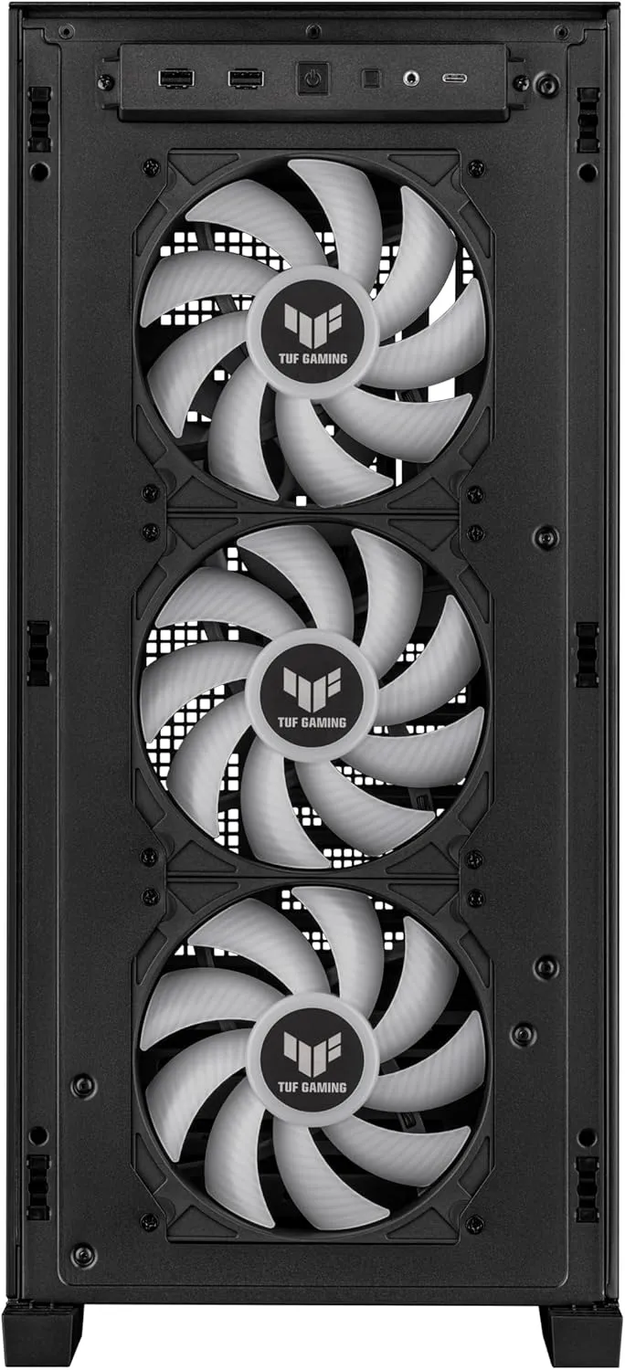ASUS TUF Gaming GT302 ARGB ATX Mid-Tower Case Four 140 x 28 mm ARGB Fans for high Airflow and Static Pressure, Interchangeable Side Panel, Detachable top Panel, Hidden-Connector Motherboard Support