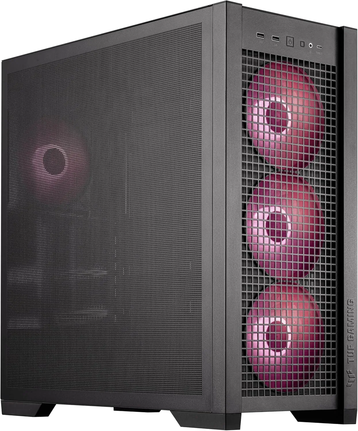 ASUS TUF Gaming GT302 ARGB ATX Mid-Tower Case Four 140 x 28 mm ARGB Fans for high Airflow and Static Pressure, Interchangeable Side Panel, Detachable top Panel, Hidden-Connector Motherboard Support