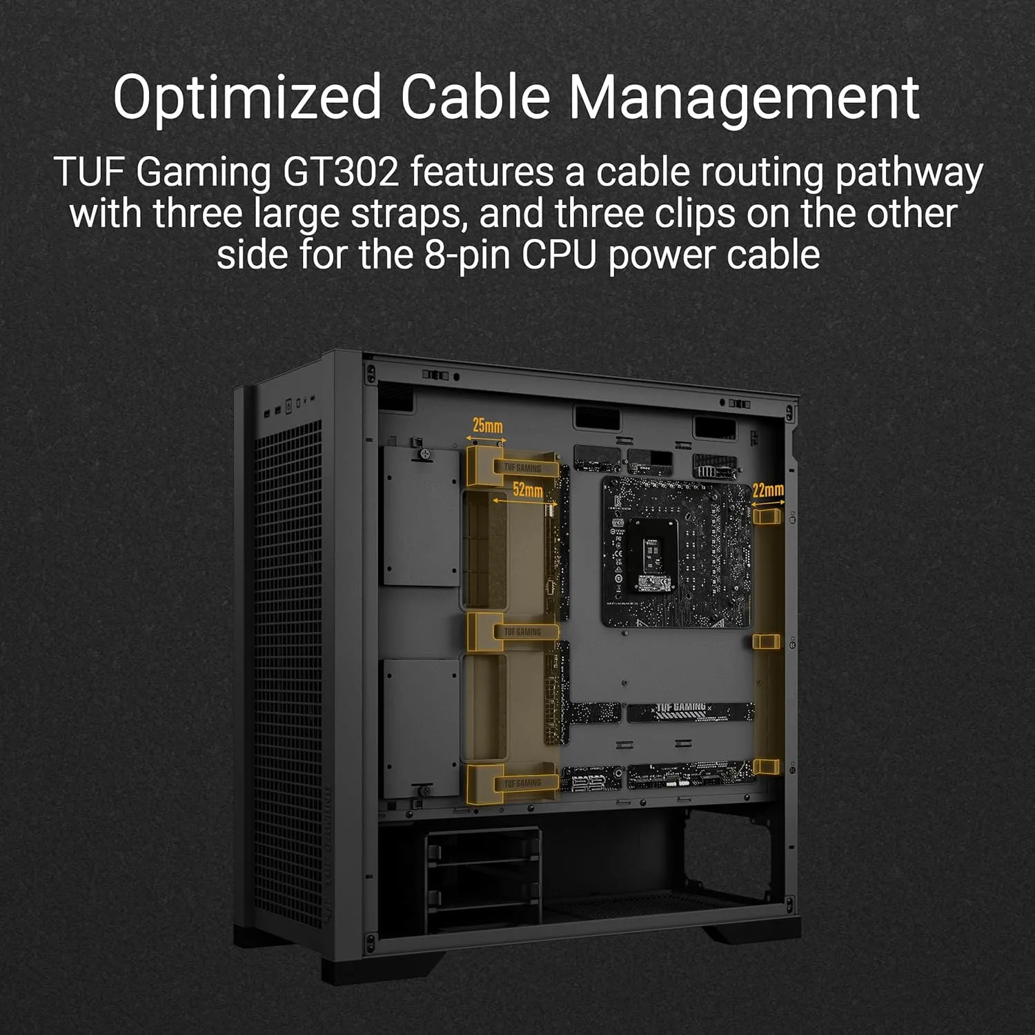 ASUS TUF Gaming GT302 ARGB ATX Mid-Tower Case Four 140 x 28 mm ARGB Fans for high Airflow and Static Pressure, Interchangeable Side Panel, Detachable top Panel, Hidden-Connector Motherboard Support