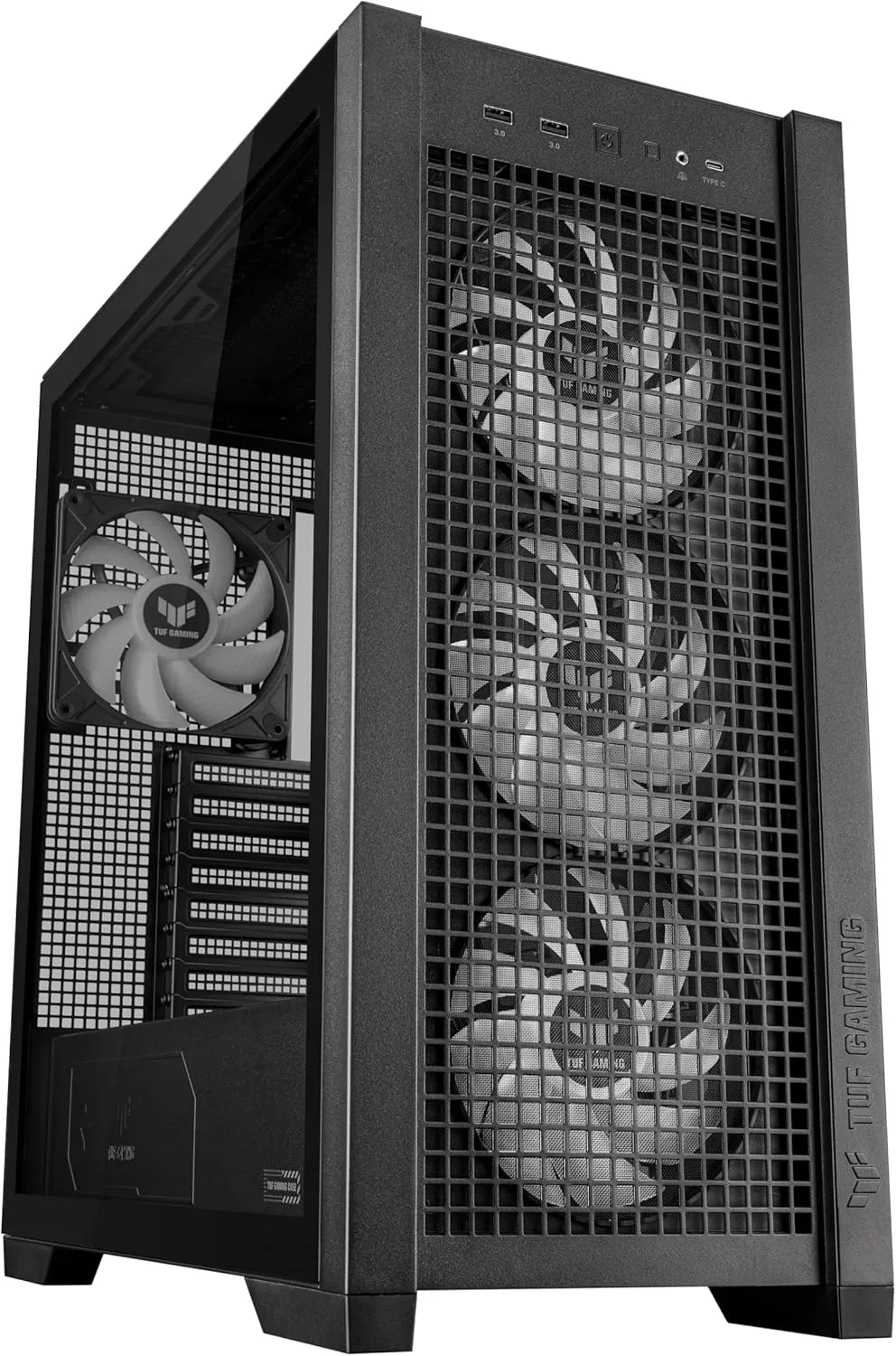 ASUS TUF Gaming GT302 ARGB ATX Mid-Tower Case Four 140 x 28 mm ARGB Fans for high Airflow and Static Pressure, Interchangeable Side Panel, Detachable top Panel, Hidden-Connector Motherboard Support