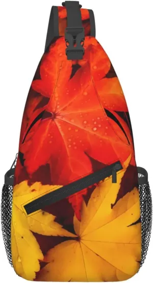 Autumn Leaves Maple Crossbody Bags for Men Women Fashion Sling Backpack Casual Chest Bag Travel Hiking Daypack