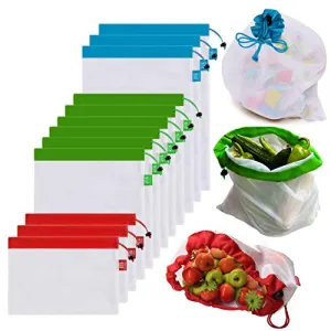 BB Brotrade MPB12 Reusable Mesh Produce Bags Premium (Set of 12 PCS)