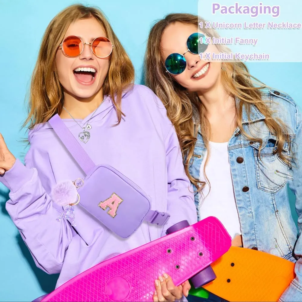 Belt Bag Fanny Pack for Girls - Women Initial Crossbody Bag for Birthday Gifts for 5 6 7 8 9 10 11 12 13 Year Old A