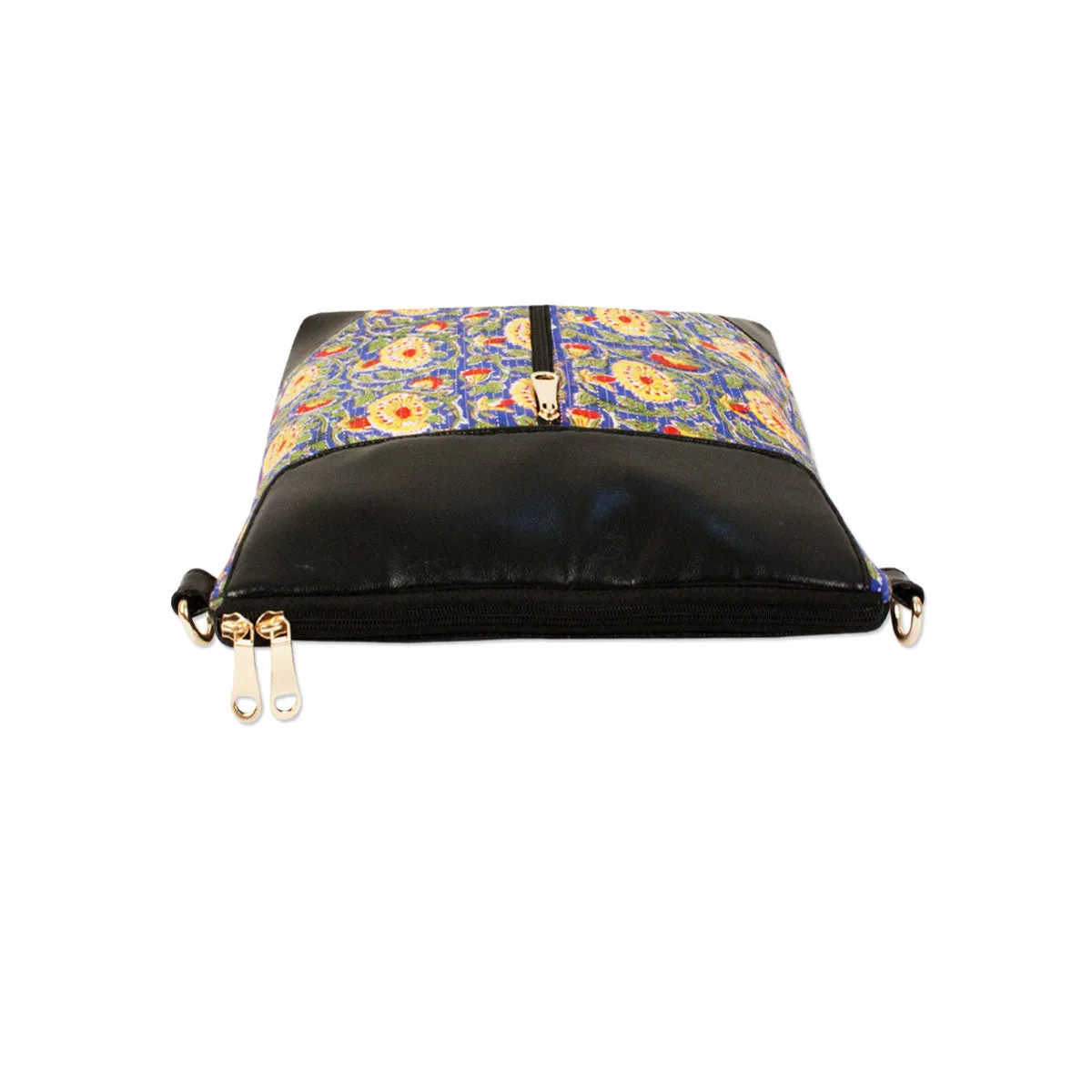 Blue Floral Printed Messenger Bag