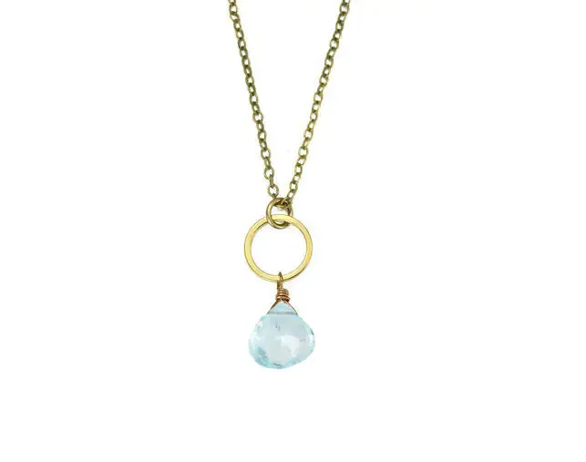 Blue Topaz Circle Necklace