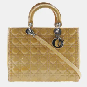 Brown Patent Leather Large Lady Tote Bag