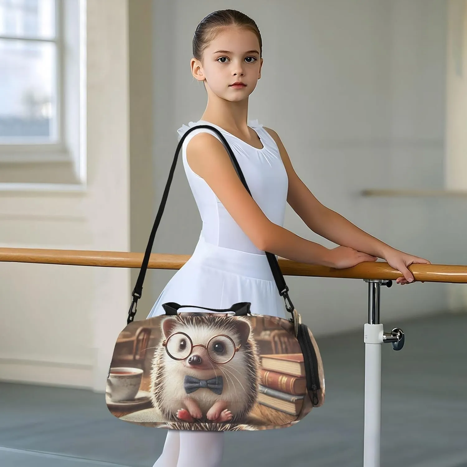 Carry on Duffel Bag Boy Vintage Hedgehog Library Cozy Weekend Duffel Overnight Girls Duffle Bags Travel Tote Dance Duffle Bag