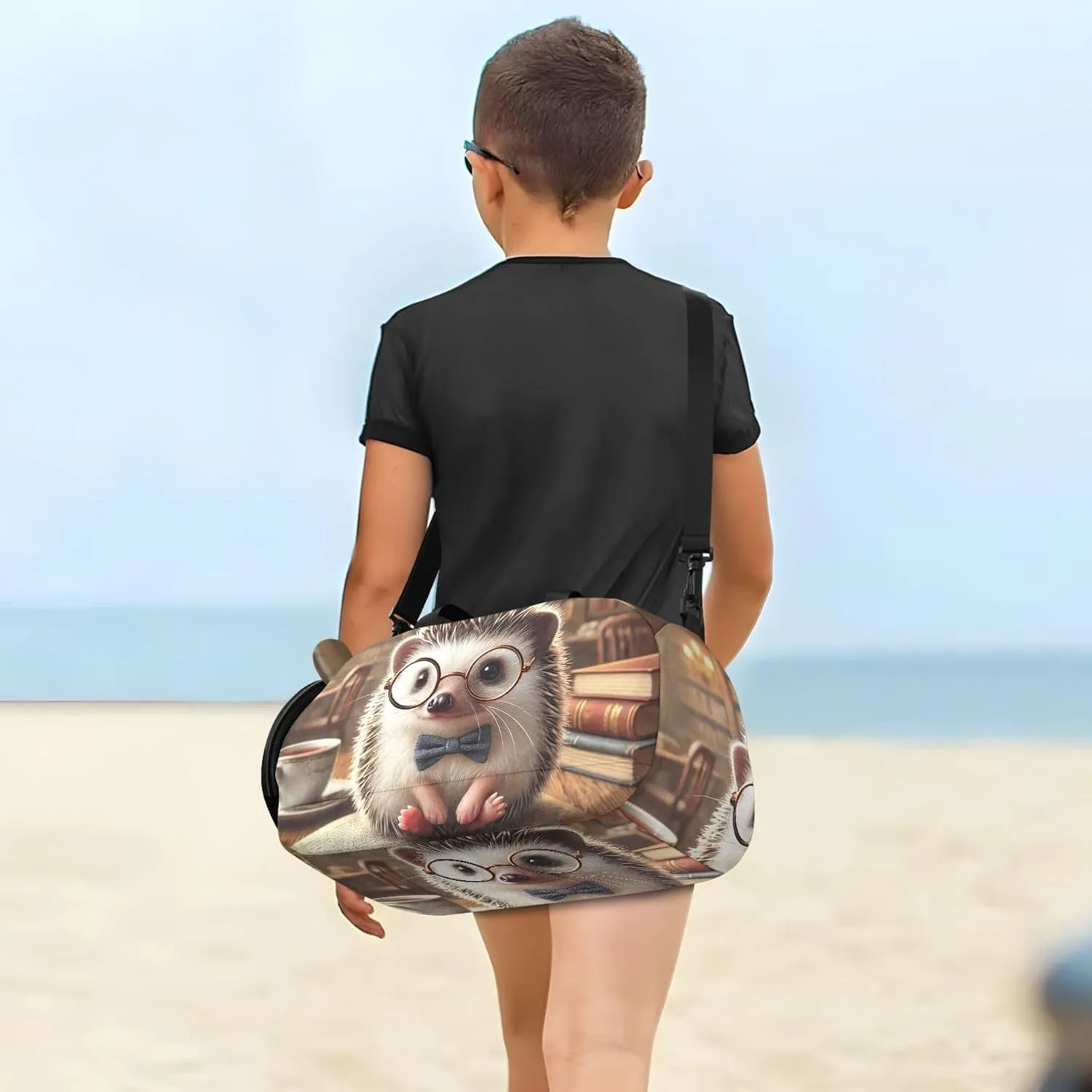 Carry on Duffel Bag Boy Vintage Hedgehog Library Cozy Weekend Duffel Overnight Girls Duffle Bags Travel Tote Dance Duffle Bag