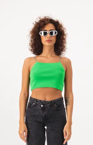 Chain Strap Cropped Tank Top