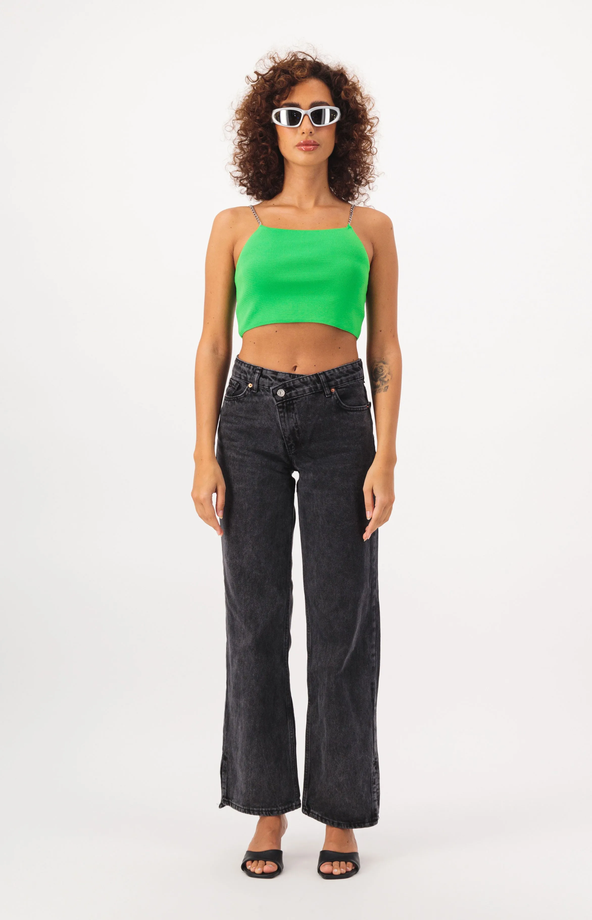 Chain Strap Cropped Tank Top