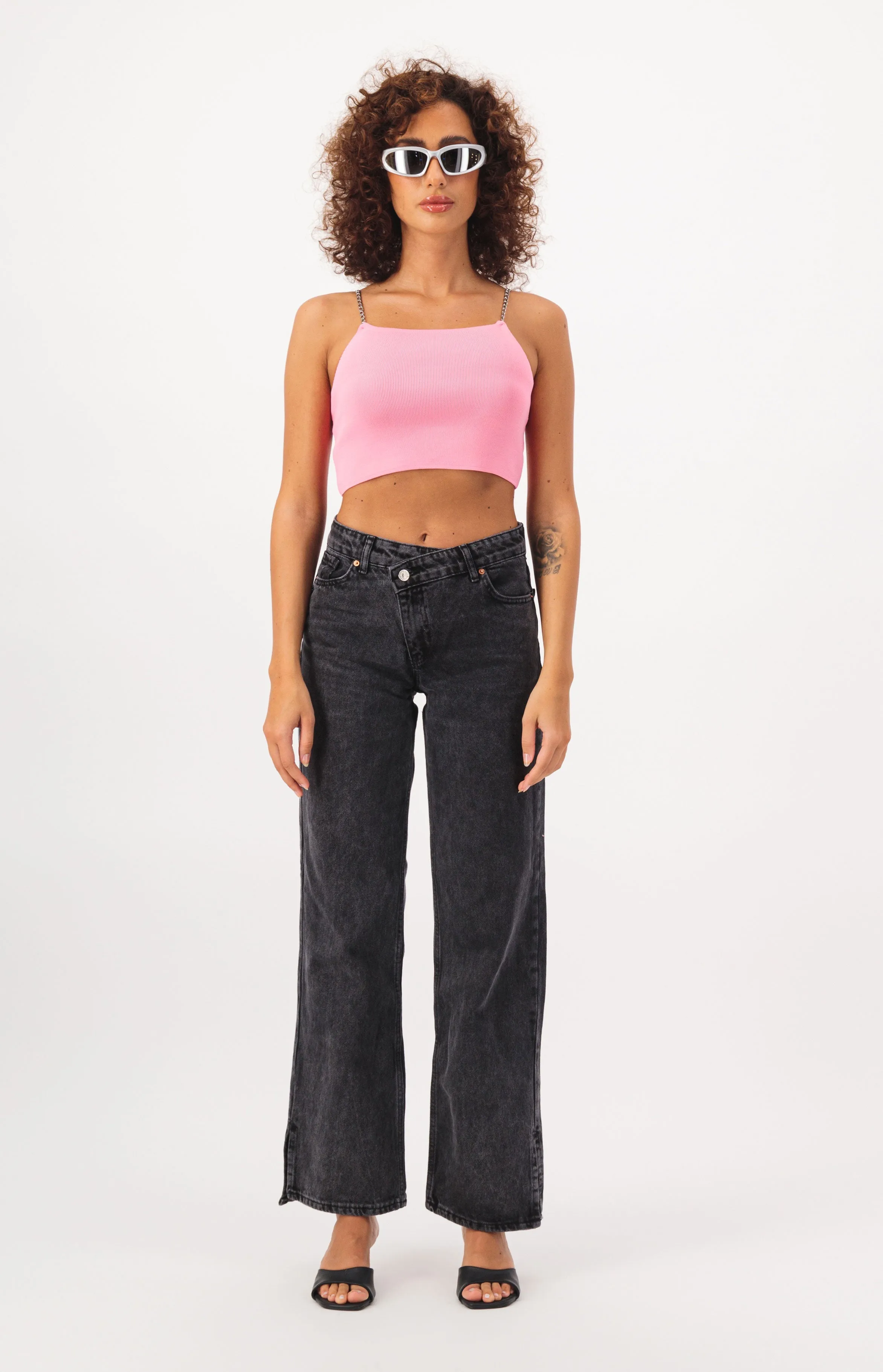 Chain Strap Cropped Tank Top