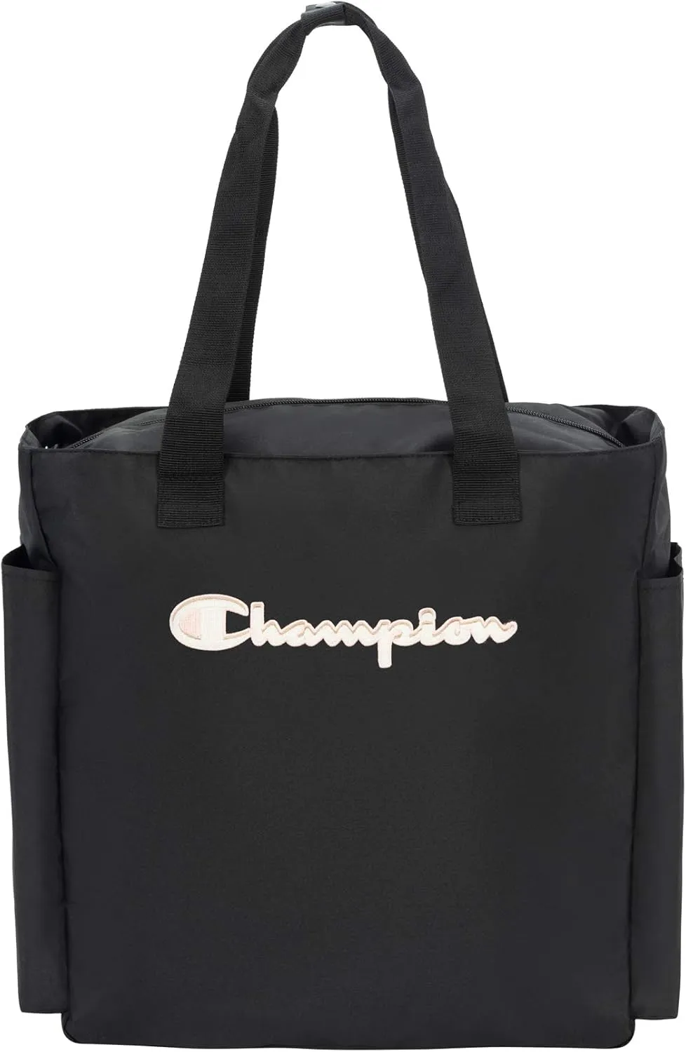 Champion unisex adult Billboard Gym Tote Bags, Black/Reflective Silver, One Size US