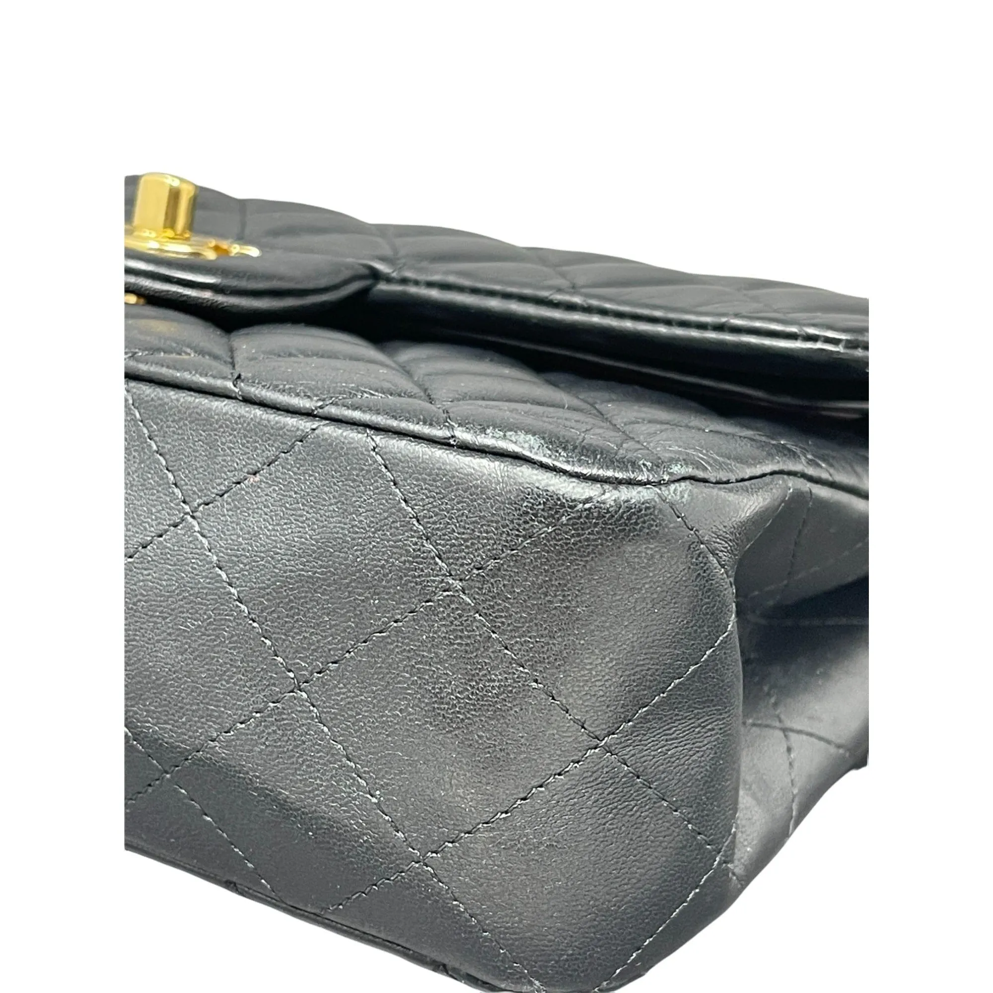 CHANEL Chanel Classic Double Flap Bag Quilted Lambskin Small - Black