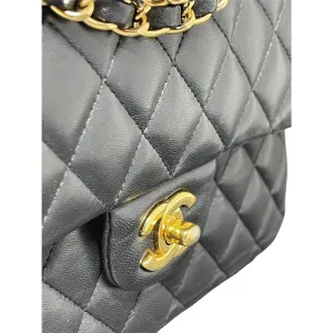 CHANEL Chanel Classic Double Flap Bag Quilted Lambskin Small - Black