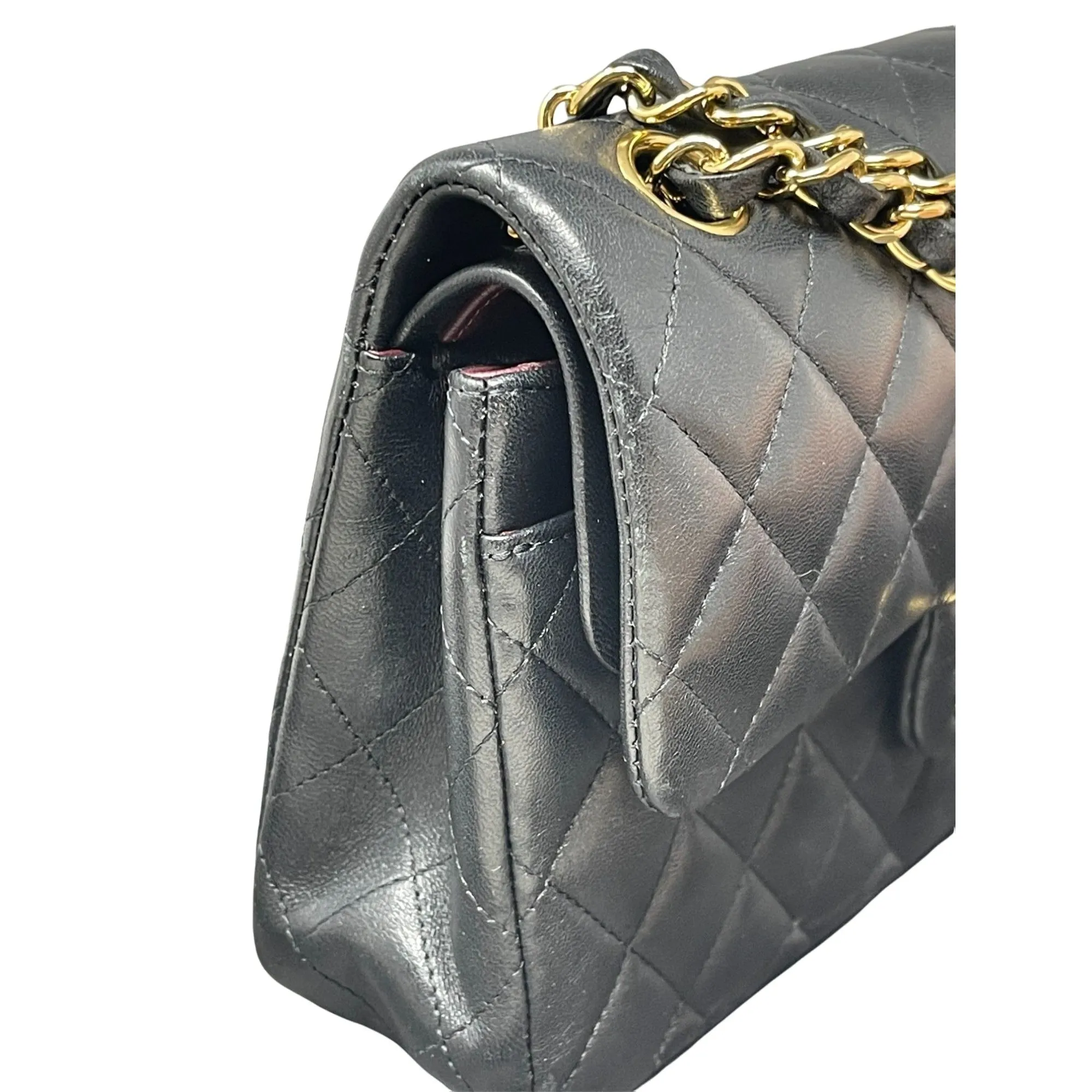 CHANEL Chanel Classic Double Flap Bag Quilted Lambskin Small - Black