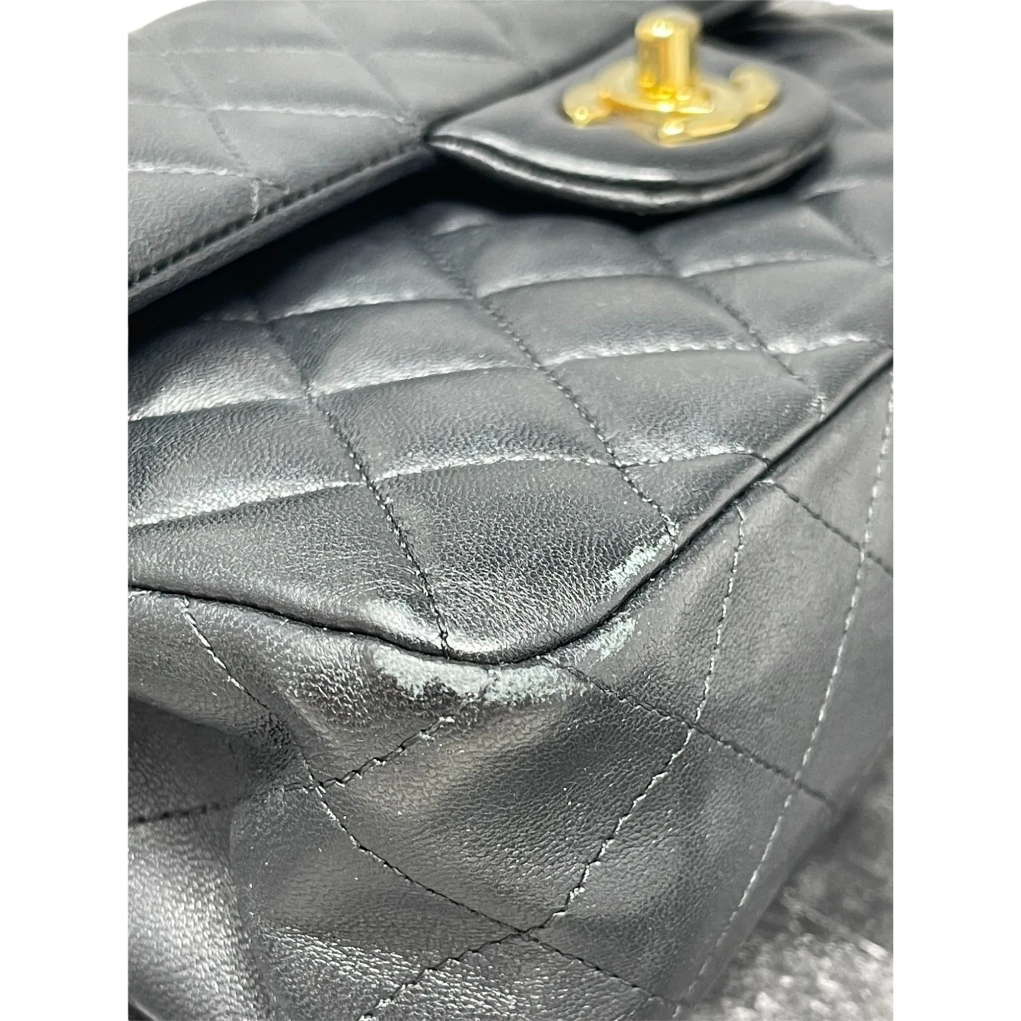 CHANEL Chanel Classic Double Flap Bag Quilted Lambskin Small - Black