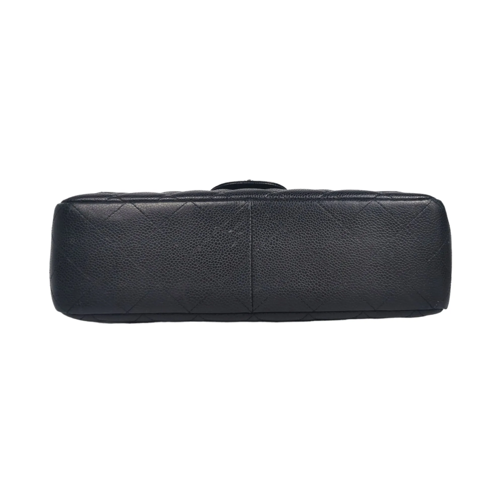 Chanel Classic Single Flap Jumbo Black Caviar Silver