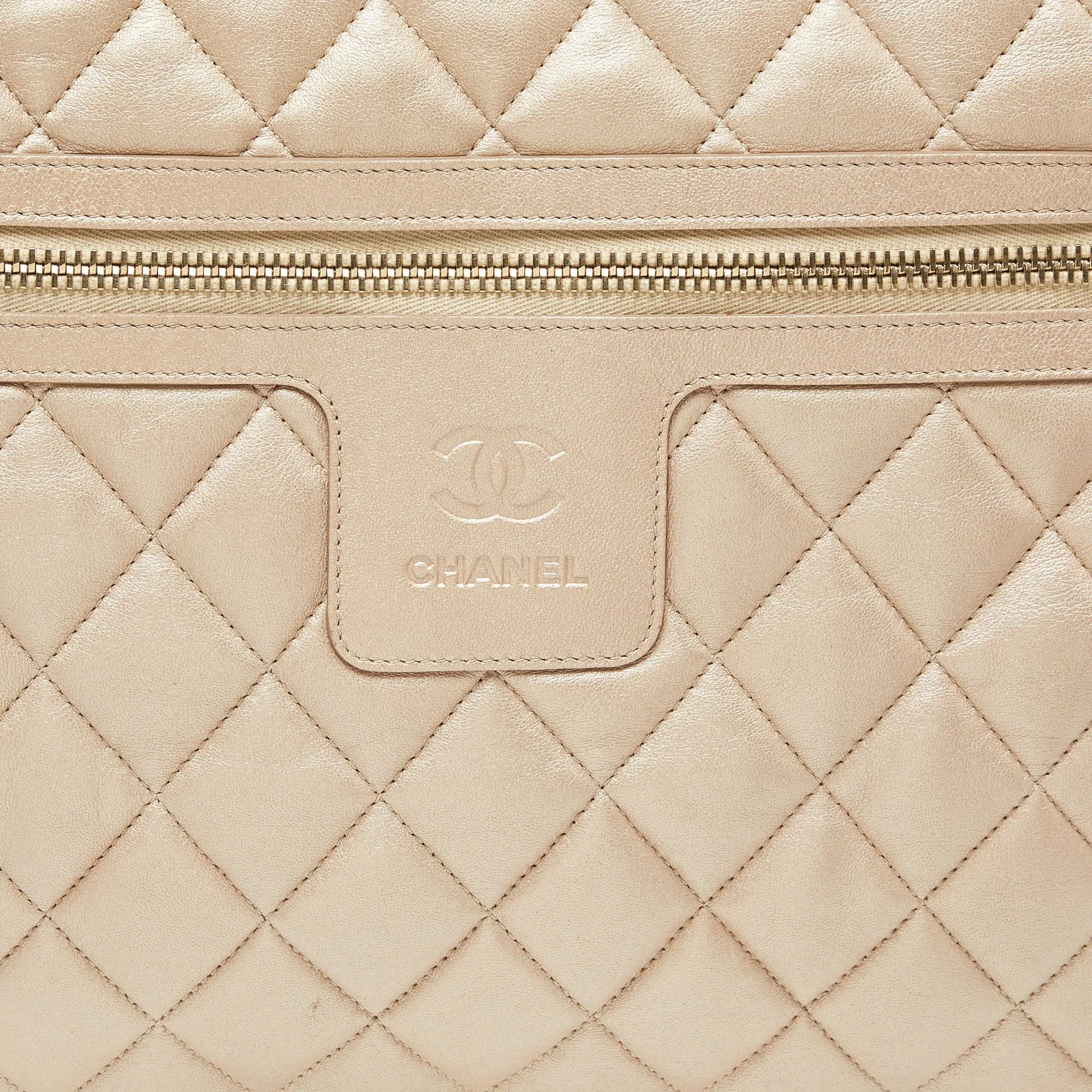 CHANEL Gold Quilted Leather Coco Cocoon Bowler Bag