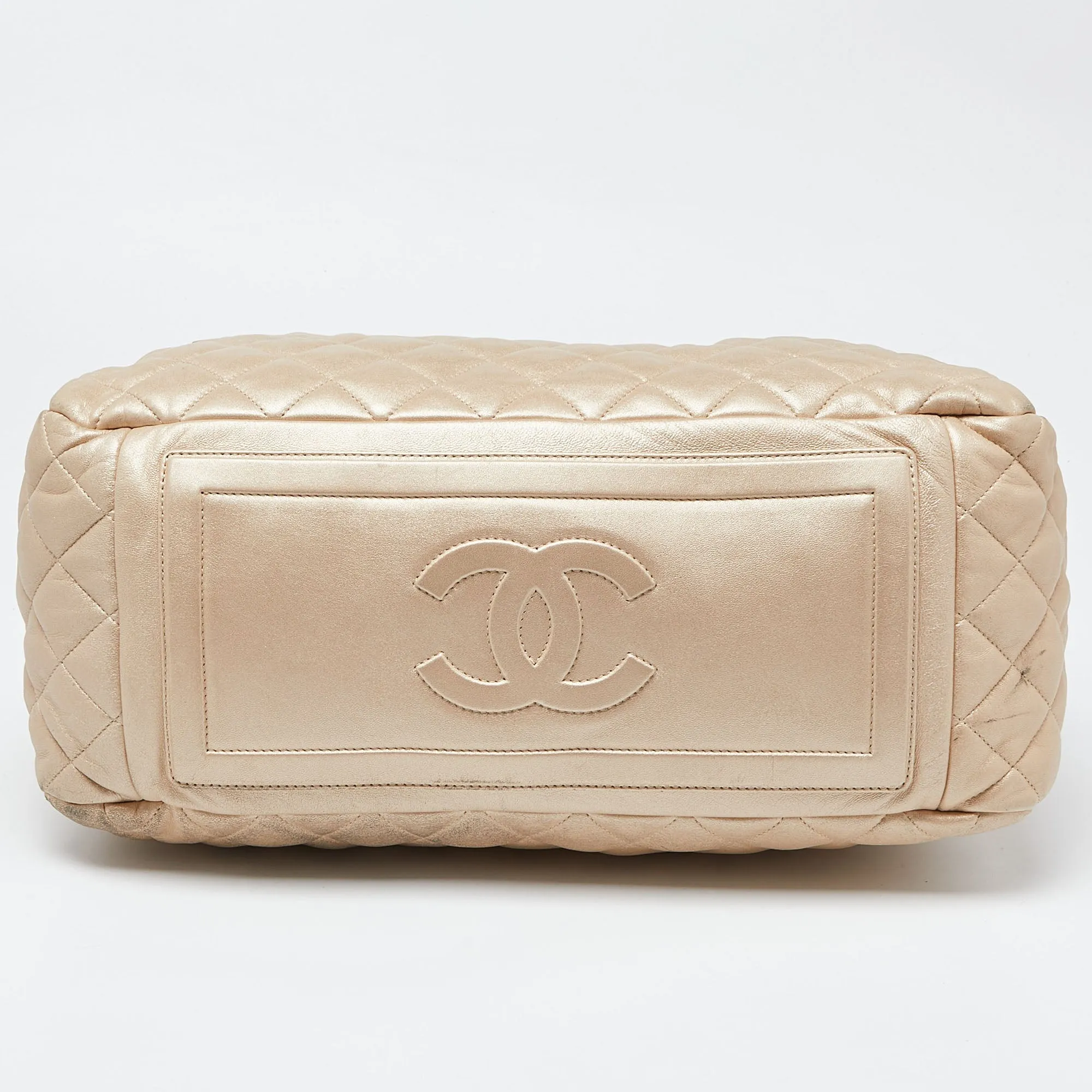 CHANEL Gold Quilted Leather Coco Cocoon Bowler Bag