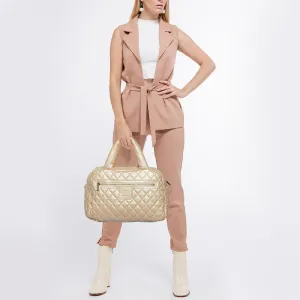 CHANEL Gold Quilted Leather Coco Cocoon Bowler Bag