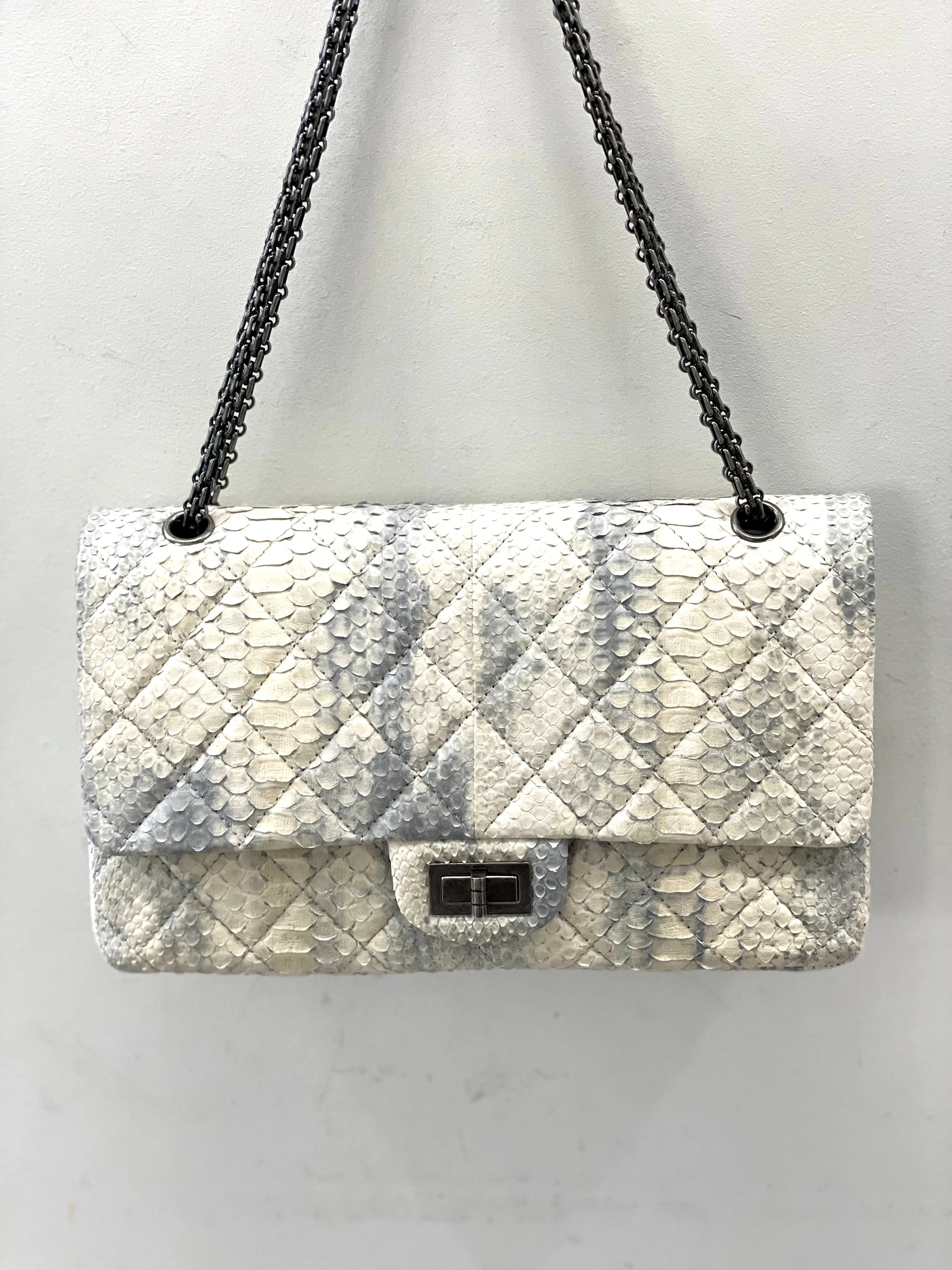 CHANEL PYTHON REISSUE 2.55 JUMBO FLAP BAG