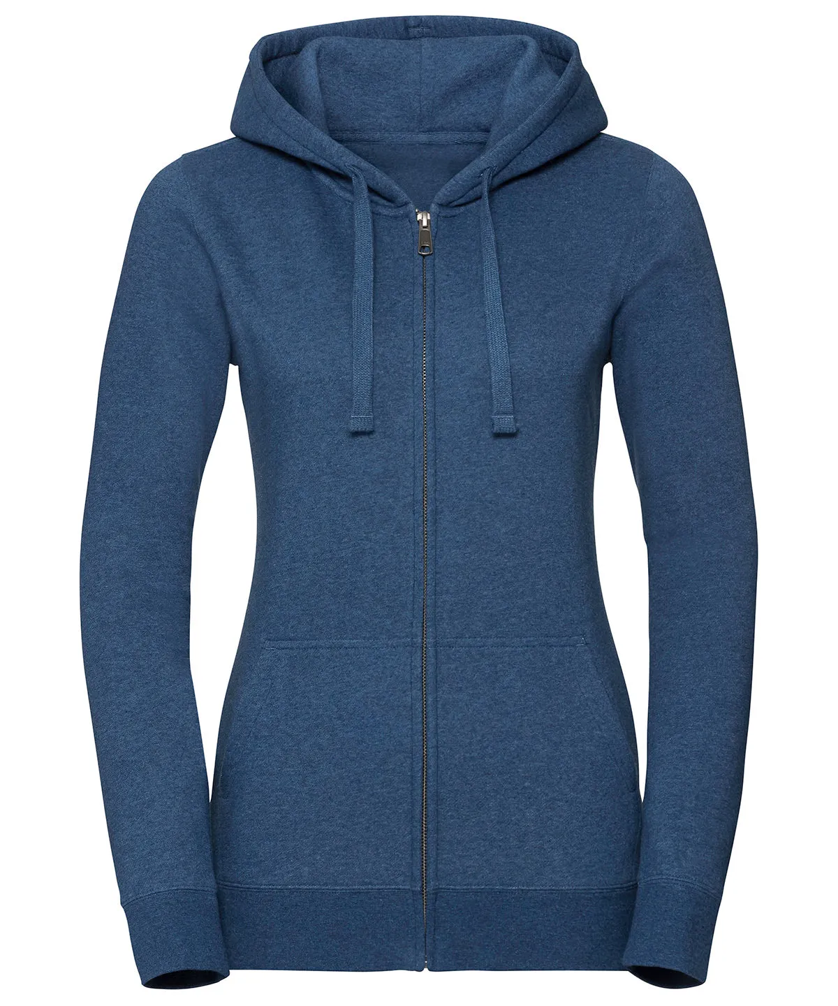 Charcoal Melange - Women's authentic melange zipped hood sweatshirt