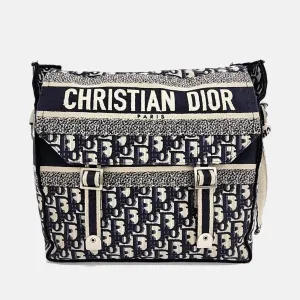 Christian Black Logo Oblique Diorcmap Messenger Bag