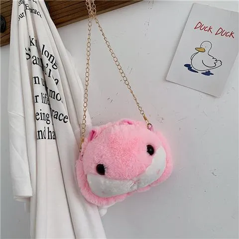 Christmas Gift The new lucky cat fur bag female 2020 trendy messenger bags plush cute small Bolsa cute gift winter Sac A Dos Mochila Mujer